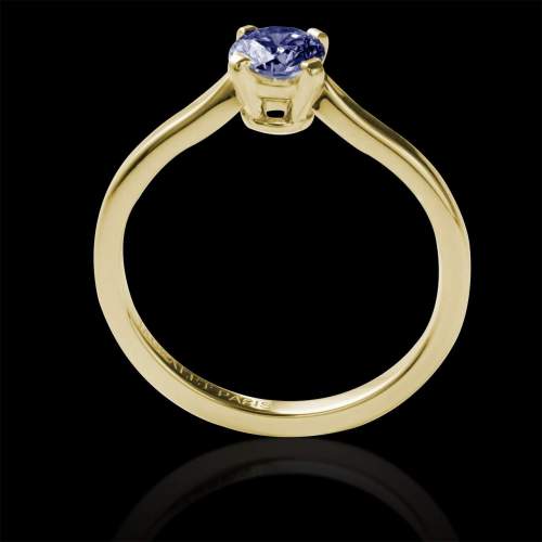 bague solitaire saphir bleu or jaune Vanessa solo